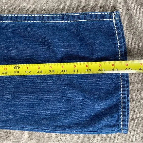 True Religion Straight Natural Big T Flap Denim Jeans Men's 40 Mid Rise Blue NWT